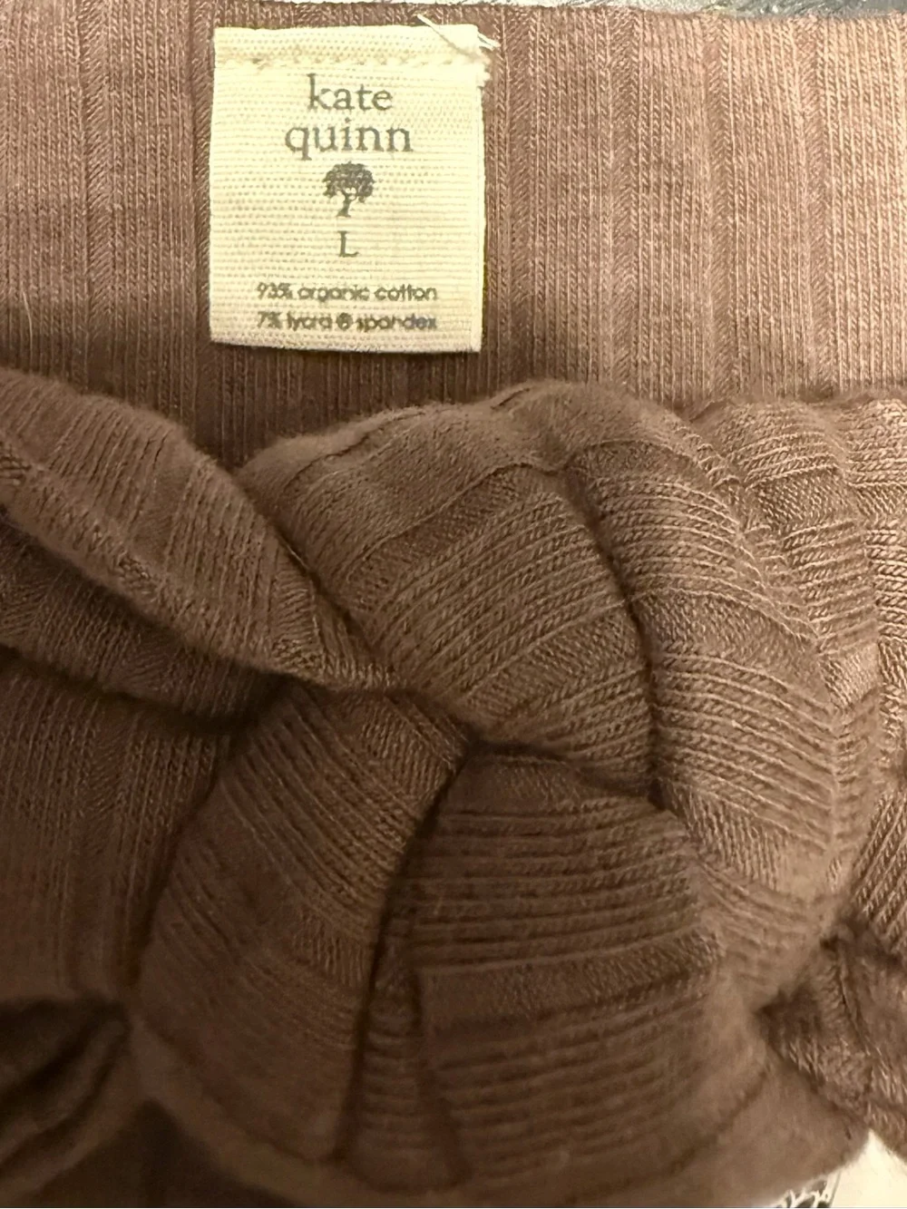 kate quinn Ribbed Knot Headband in Mauve Brown